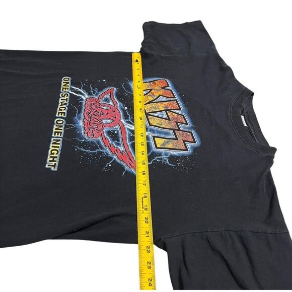 Vintage RARE KISS Aerosmith One Stage One Night Rock & Roll Tour Band Tee - L - Picture 6 of 6